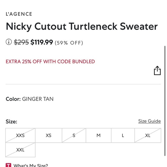 L'Agence Gold Nicky Cut Out Turtleneck Long Sleeve Sweater - Picture 3 of 12